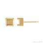 Sapphire Row Square 4-Prong Stud Earrings setting in 14K Yellow Gold, shown with a center stone (sold separately)