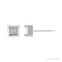 Sapphire Row Square 4-Prong Stud Earrings setting in Platinum, shown with a center stone (sold separately)