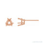 Sapphire Row Trillion 6-Prong Lightweight Stud Earrings setting in 14K Rose Gold, shown with a center stone (sold separately)