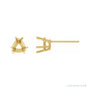 Sapphire Row Trillion 6-Prong Lightweight Stud Earrings setting in 14K Yellow Gold, shown with a center stone (sold separately)