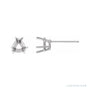 Sapphire Row Trillion 6-Prong Lightweight Stud Earrings setting in Platinum, shown with a center stone (sold separately)