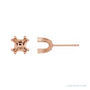 Sapphire Row Square U-Prong Stud Earrings setting in 14K Rose Gold, shown with a center stone (sold separately)