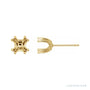 Sapphire Row Square U-Prong Stud Earrings setting in 14K Yellow Gold, shown with a center stone (sold separately)