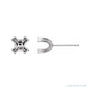 Sapphire Row Square U-Prong Stud Earrings setting in Platinum, shown with a center stone (sold separately)