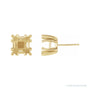 Sapphire Row Square Split 4-Prong Stud Earrings setting in 14K Yellow Gold, shown with a center stone (sold separately)