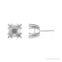 Sapphire Row Square Split 4-Prong Stud Earrings setting in Platinum, shown with a center stone (sold separately)