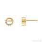 Sapphire Row Round Bezel-Set Stud Earrings setting in 14K Yellow Gold, shown with a center stone (sold separately)