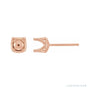 Sapphire Row Round 4-Prong Woven Stud Earrings setting in 14K Rose Gold, shown with a center stone (sold separately)