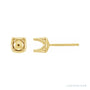 Sapphire Row Round 4-Prong Woven Stud Earrings setting in 14K Yellow Gold, shown with a center stone (sold separately)