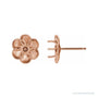 Sapphire Row Round Buttercup Stud Earrings setting in 14K Rose Gold, shown with a center stone (sold separately)