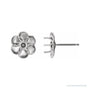Sapphire Row Round Buttercup Stud Earrings setting in 14K White Gold, shown with a center stone (sold separately)