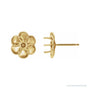 Sapphire Row Round Buttercup Stud Earrings setting in 14K Yellow Gold, shown with a center stone (sold separately)