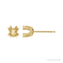 Sapphire Row Round U-Prong Stud Earrings setting in 14K Yellow Gold, shown with a center stone (sold separately)