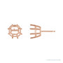 Sapphire Row Cushion 8-Prong Stud Earrings setting in 14K Rose Gold, shown with a center stone (sold separately)