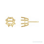 Sapphire Row Cushion 8-Prong Stud Earrings setting in 14K Yellow Gold, shown with a center stone (sold separately)