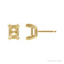 Sapphire Row Emerald Double Claw-Prong Stud Earrings setting in 14K Yellow Gold, shown with a center stone (sold separately)