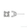 Sapphire Row Asscher Double Claw-Prong Stud Earrings setting in 14K White Gold, shown with a center stone (sold separately)