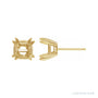 Sapphire Row Asscher Double Claw-Prong Stud Earrings setting in 14K Yellow Gold, shown with a center stone (sold separately)