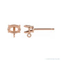 Sapphire Row Oval 4-Prong Claw Earrings Top setting in 14K Rose Gold, shown with a center stone (sold separately)