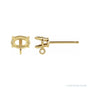 Sapphire Row Oval 4-Prong Claw Earrings Top setting in 14K Yellow Gold, shown with a center stone (sold separately)