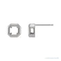 Sapphire Row Asscher Bezel-Set Bezel Earrings setting in Platinum, shown with a center stone (sold separately)
