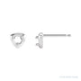 Sapphire Row Geometric Stud Earrings setting in 14K White Gold, shown with a center stone (sold separately)