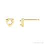 Sapphire Row Geometric Stud Earrings setting in 14K Yellow Gold, shown with a center stone (sold separately)