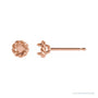 Sapphire Row Round 4-Prong Claw Rope Stud Earrings setting in 14K Rose Gold, shown with a center stone (sold separately)
