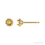 Sapphire Row Round 4-Prong Claw Rope Stud Earrings setting in 14K Yellow Gold, shown with a center stone (sold separately)