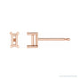 Sapphire Row Straight Baguette 4-Prong Stud Earrings setting in 14K Rose Gold, shown with a center stone (sold separately)