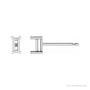 Sapphire Row Straight Baguette 4-Prong Stud Earrings setting in 14K White Gold, shown with a center stone (sold separately)