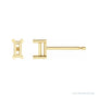 Sapphire Row Straight Baguette 4-Prong Stud Earrings setting in 14K Yellow Gold, shown with a center stone (sold separately)