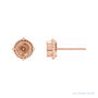 Sapphire Row Beaded Halo-Style Stud Earrings setting in 14K Rose Gold, shown with a center stone (sold separately)