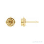 Sapphire Row Beaded Halo-Style Stud Earrings setting in 14K Yellow Gold, shown with a center stone (sold separately)