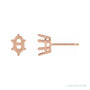 Sapphire Row Oval 6-Prong Stud Earrings setting in 14K Rose Gold, shown with a center stone (sold separately)