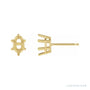 Sapphire Row Oval 6-Prong Stud Earrings setting in 14K Yellow Gold, shown with a center stone (sold separately)