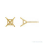 Sapphire Row Asscher 4-Prong Cocktail-Style Earrings setting in 14K Yellow Gold, shown with a center stone (sold separately)