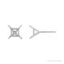 Sapphire Row Asscher 4-Prong Cocktail-Style Earrings setting in Platinum, shown with a center stone (sold separately)