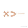 Sapphire Row Square Twin 4-Prong Stud Earrings setting in 14K Rose Gold, shown with a center stone (sold separately)