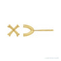 Sapphire Row Square Twin 4-Prong Stud Earrings setting in 14K Yellow Gold, shown with a center stone (sold separately)