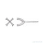 Sapphire Row Square Twin 4-Prong Stud Earrings setting in Platinum, shown with a center stone (sold separately)