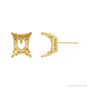 Sapphire Row Emerald 4-Prong Scroll Stud Earrings setting in 14K Yellow Gold, shown with a center stone (sold separately)