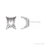 Sapphire Row Emerald 4-Prong Scroll Stud Earrings setting in Platinum, shown with a center stone (sold separately)