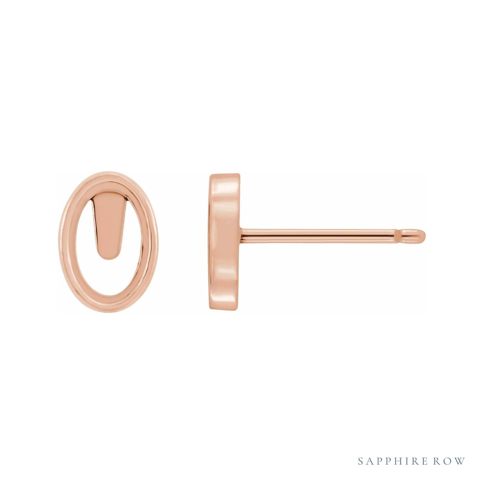 Sapphire Row Oval Bezel-Set Cabochon Earrings setting in 14K Rose Gold, shown with a center stone (sold separately)