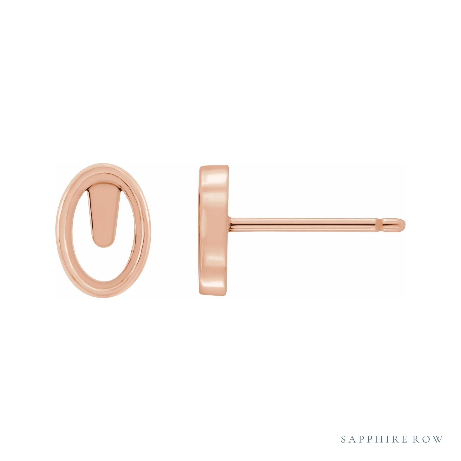 Sapphire Row Oval Bezel-Set Cabochon Earrings setting in 14K Rose Gold, shown with a center stone (sold separately)