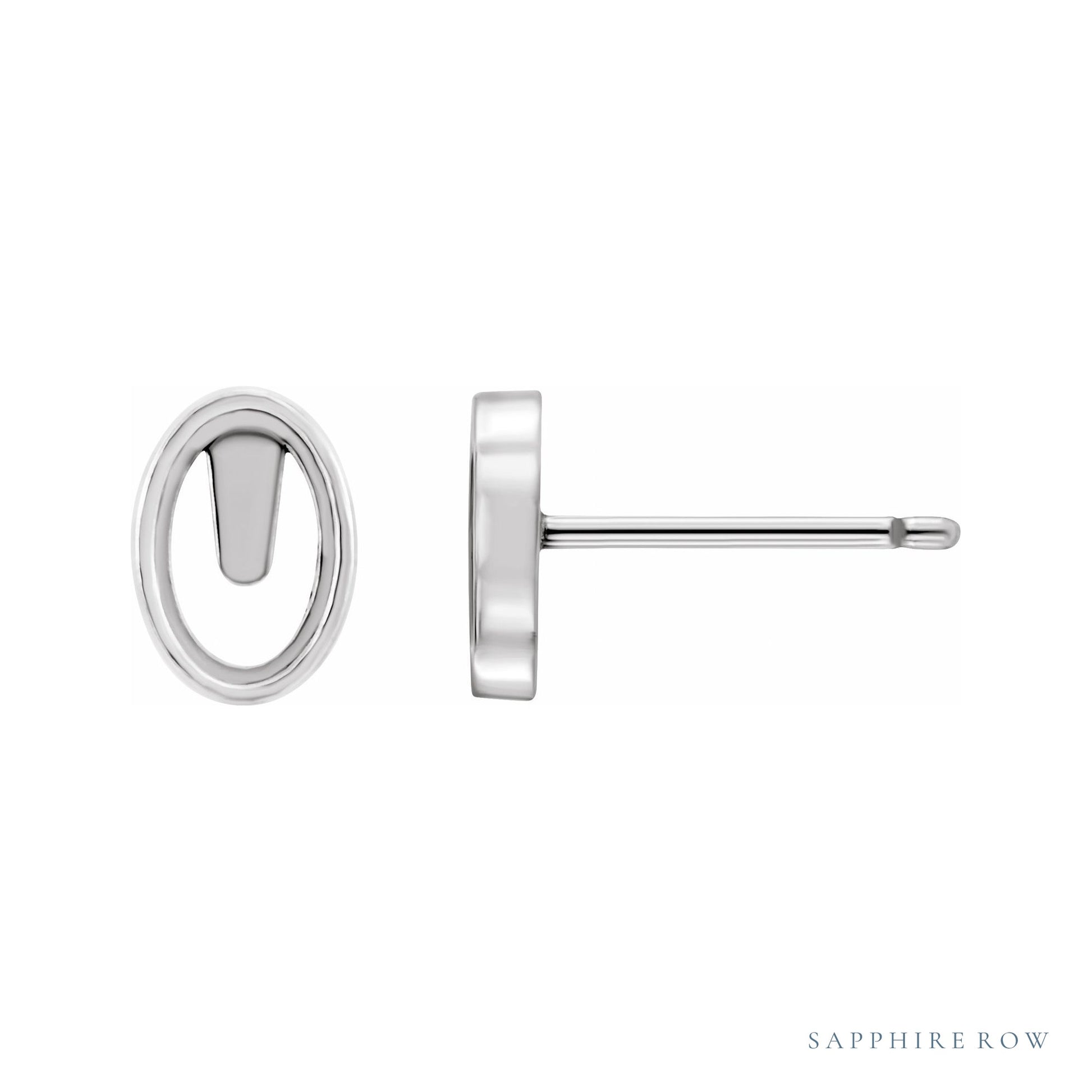 Sapphire Row Oval Bezel-Set Cabochon Earrings setting in Platinum, shown with a center stone (sold separately)