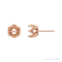 Sapphire Row Round 6-Prong Crown Earrings setting in 14K Rose Gold, shown with a center stone (sold separately)