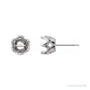 Sapphire Row Round 6-Prong Crown Earrings setting in 14K White Gold, shown with a center stone (sold separately)