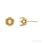 Sapphire Row Round 6-Prong Crown Earrings setting in 14K Yellow Gold, shown with a center stone (sold separately)