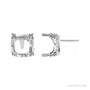 Sapphire Row Cushion 4-Prong Scroll Stud Earrings setting in 14K White Gold, shown with a center stone (sold separately)